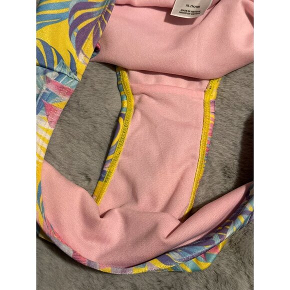 Art Class Target Girls XL 14/16 Yellow Tropical Floral Bikini 2-Piece Set - Picture 6 of 8